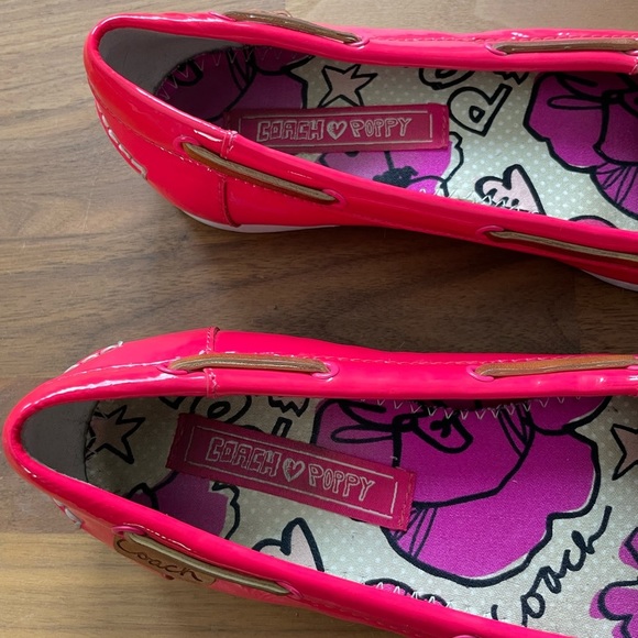 COACH Poppy cherry neon pink sequins loafers - Picture 3 of 12